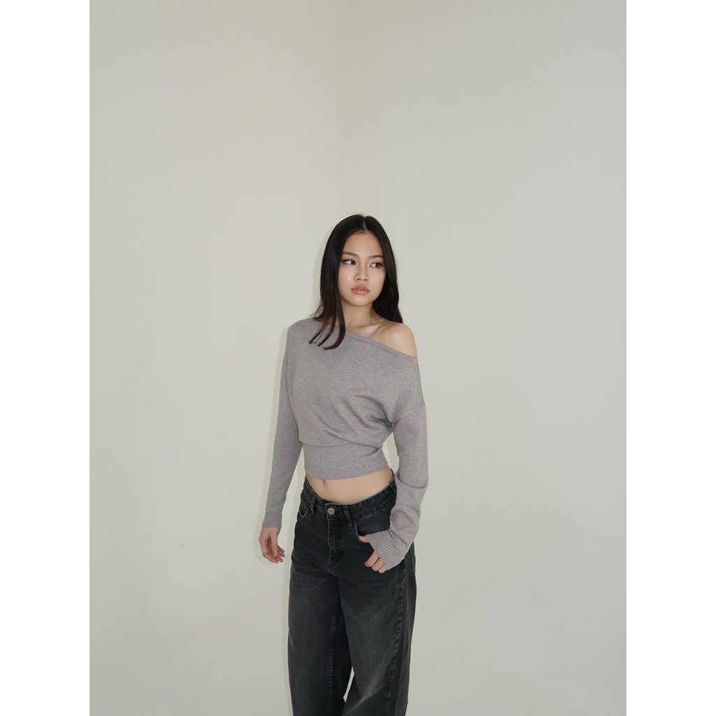 OFFSHOULDER KNIT TOP l NUDETHELABEL - Image 5