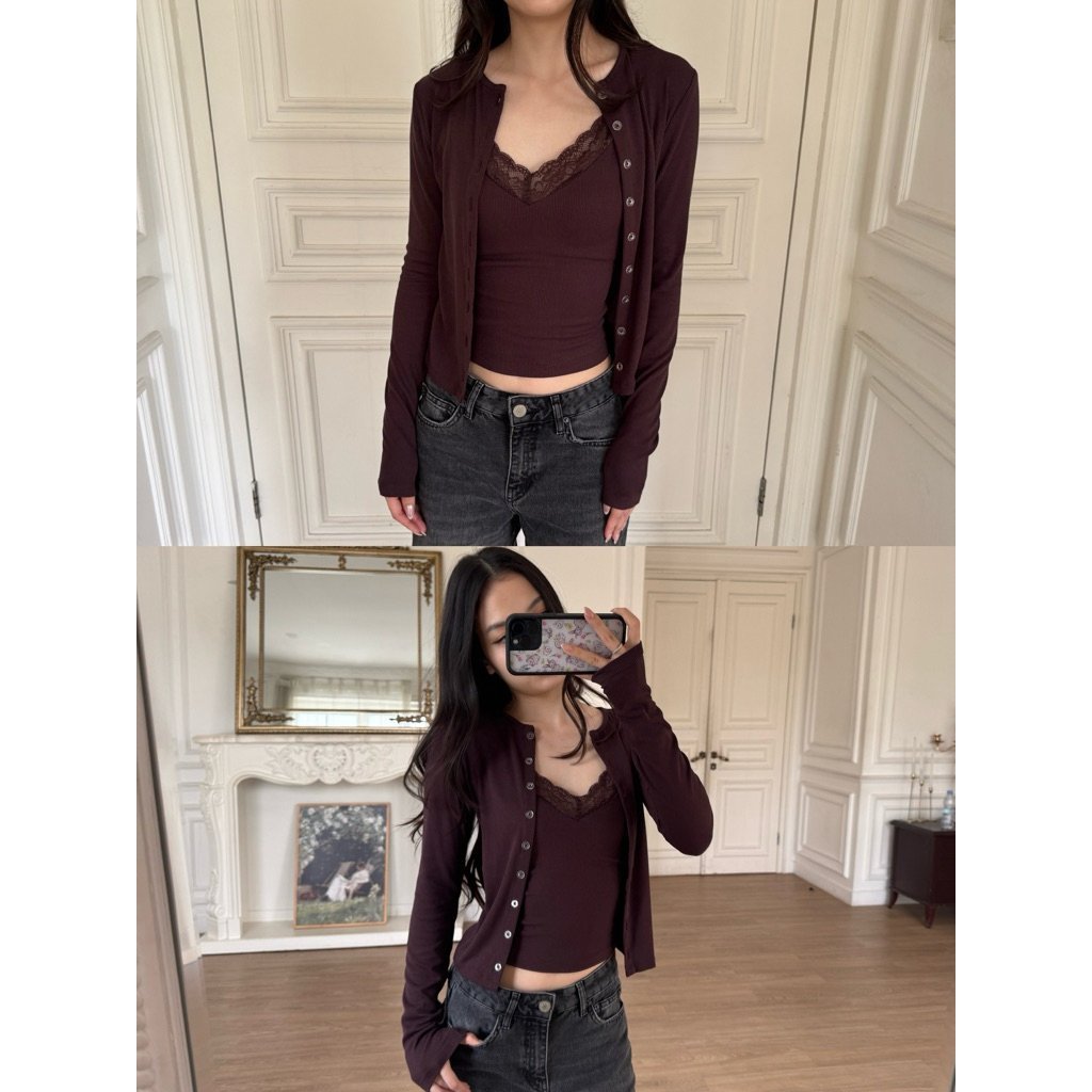 LACE KNIT CARDIGAN l NUDETHELABEL - Image 2